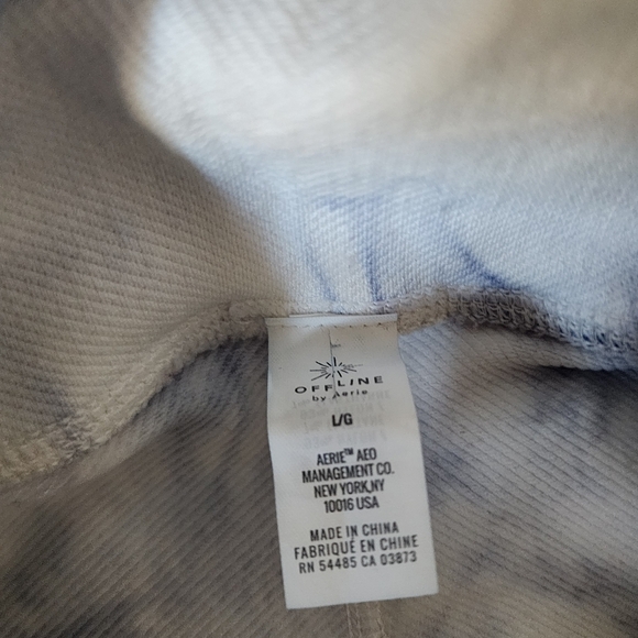 Offline By Aerie Size Large Blue & White Ice Tie Dye Ribbed Seamless Leggings - Picture 7 of 7